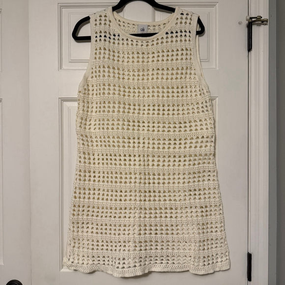 CAbi Paradise Cover-Up #6433 Off White Swim Cover-Up Size L EUC - Picture 3 of 10